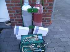 Flaschenwagen mit Zinser Schweiß-Set mit Sauerstoff-Acetylenflaschen gefüllt