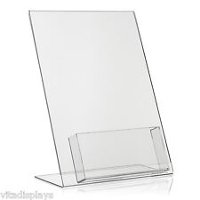 DIN A4 Werbeaufsteller / L-Ständer aus PLEXIGLAS® mit EXTRA DIN A6 Quer Fach