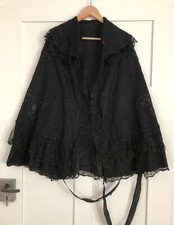 ANTIKER UMHANG / CAPE (um 1875-1900) - Trauermode, Gründerzeit, Spitze, Seide