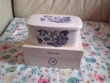 Ringtons Palissy Keramik Blue Willow Muster Butterdose, VERPACKT.