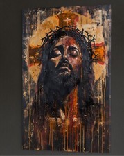 Jesus Leinwand Bild Farbig Dekoration Kunst Stil abstrakt Bibel Kirche