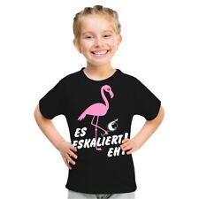 Kinder T-Shirt Flamingo Es Eskaliert eh Sommer Strand Urlaub pinke Vogel Motive