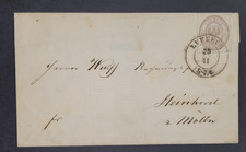 Lübeck 13b auf Brief, gut abgeschlagener Zweikreisstempel, Alt-Signatur Bühler