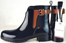 Tommy Hilfiger OXLEY Gummi Boots Regenboots Gummistiefel Schwarz NEU mit ETIKETT