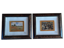 Vintage Lithographien Monet, Renoir 24k Blattgold, Impressionismus Motive selten