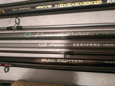 9 gebrauchte Angelruten: Karpfenrute, Meerforellenrute, Spinnrute, Seatrout....