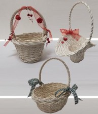 Streukörbchen Streukorb Blumenkorb weiß mit und ohne Dekoration