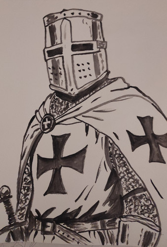 Aquarellbild ritter a4 - "ritter",