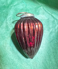 Christbaumschmuck Weihnachtsschmuck Biedermeier Kugel Zapfen Ornament Rot Glas