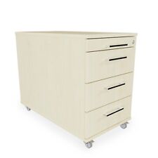 Rollcontainer 80 cm tief 3 Schubladen und Materialauszug Bürowagen Bürocontainer