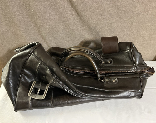 Schwarze leder weekender - schwarze,