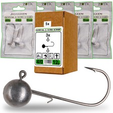 15 x Zotic Jighaken mit Baitholder, Jigköpfe, Hecht, Zander, Barsch, scharf