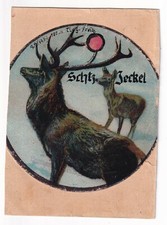 SCHIESSSCHEIBE 1939: Scheibe 10cm mit HIRSCH, erschossen auf 100 m mit 9 ? mm