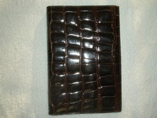 Brieftasche Braun Echtes Krokodil Leder IRV Signet, zertifiziert. Zeichnung toll