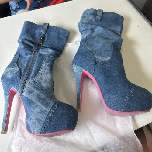 Sexy plateau jeansstiefel - sexy,