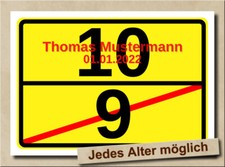 Geschenk Deko Kind 10. Geburtstag Ortsschild Wunschnamen Wunschdatum Dekoration