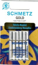 5 Schmetz Gold Titan-Sticknadeln 130/705 H-ET Stärke 90/14 Embroidery Needle