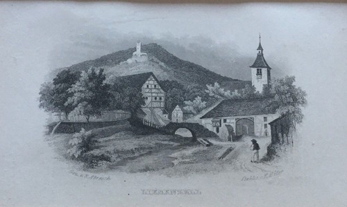 Original stahlstich höfer - stahlstich, e.