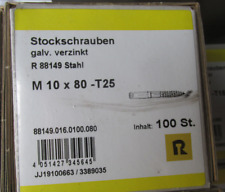 Stockschrauben M10x80mm T25 100Stück verzinkt / R88149 Stahl / Aktion H2Pal4