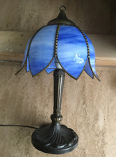 Alte Tischlampe Leuchte Tiffany Lampe Stehlampe floral Blume