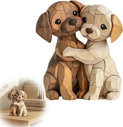 Flachbild hunde holzfiguren - 2d,