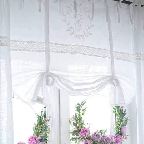 Bestickte raff gardine - raff, elvira