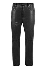 Herren Echtleder Hose Motorrad Schwarz Lammleder Leder Jeans Style Pant 501