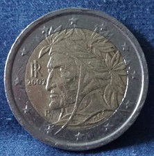 2-Euro-Münze Italien 2002 Dante Alighieri  geprägt 2002.