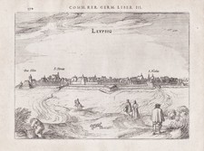 Leipzig Gesamtansicht Sachsen Kupferstich engraving Bertius 1616