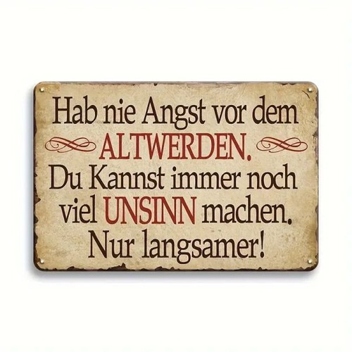 Blechschild angst vor - blechschild,