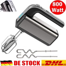 800W Handmixer Küchenmaschine Handrührgerät Hand Rührer Mixer Edelstahl Zubehör