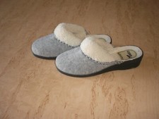 ♥ Damenschuhe Größe 38 Hausschuhe grau ♥ weich gefüttert Wolle Casa mia