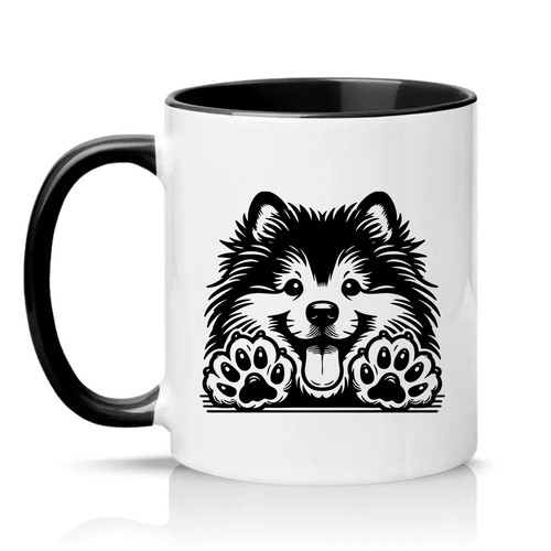 Flauschiger lächelnder hund - flauschiger,