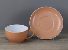 Dibbern Solid Color apricot Kaffeetasse mit Untertasse