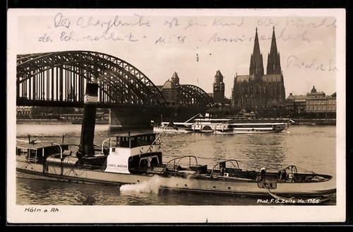 Köln raddampfer - ak, rh.,