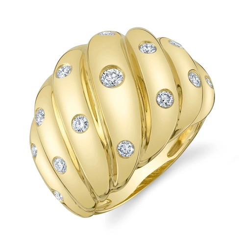 14k gelbgold diamant breiter - gelbgold,