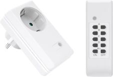 Funksteckdosen Set Funk Starterkit mit Steckdose und Fernbedienung bis 30m weiß