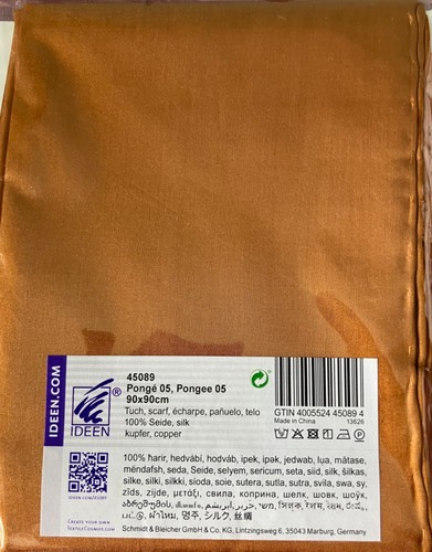 Seidentuch quadratisch kupfer - quadratisch,