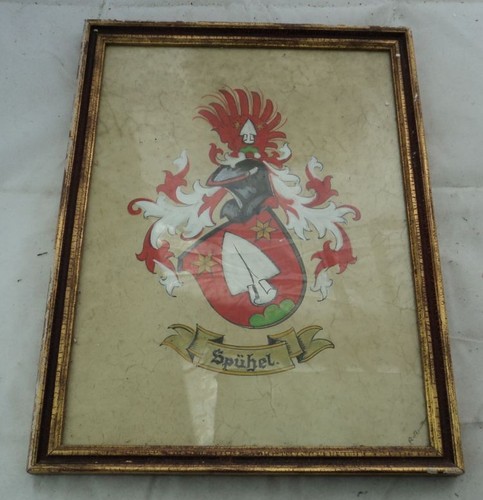 Altes familienwappen gemalt - altes,