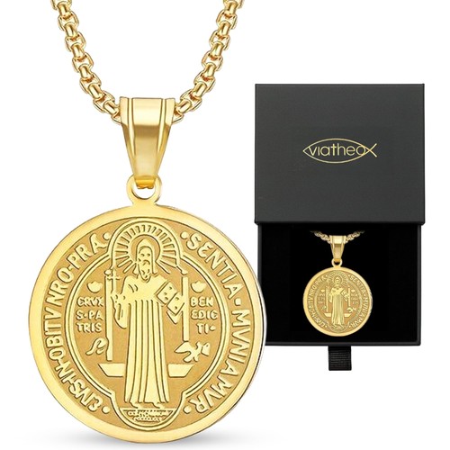 Benediktus medaille vergoldet - medaille,