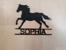 Türschild Schriftzug Pferd
