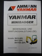 x 81 Yanmar SV 17 Bedienungsanleitung Wartungsanleitung service manual