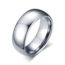 Herren Ring 8 mm Wolfram Carbid Tungsten Glatt poliert