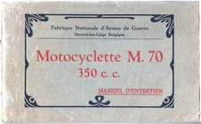 FN M.70 350 c.c.  Manuel D'Entretien Betriebsanleitung 1920er Jahre Original
