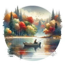 Wandbild Anglerszenen