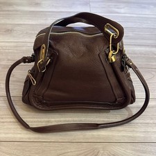 Chloe Paraty braune Lederhandtasche innen Riss gebrauchter Zustand