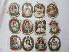 Vintage 12 "Weihnachtsmädchen" Holzornamente, Christbaumschmuck,Weihnachtsdeko