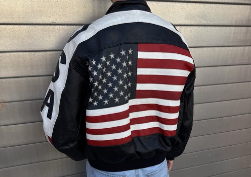 Vintage usa echte lederjacke - usa,