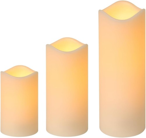 3er set led echtwachskerzen - 3er,