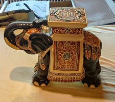 Keramik Elefant Blumenständer  mehrfarbig blau Gross!!